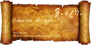 Zabolai Édua névjegykártya